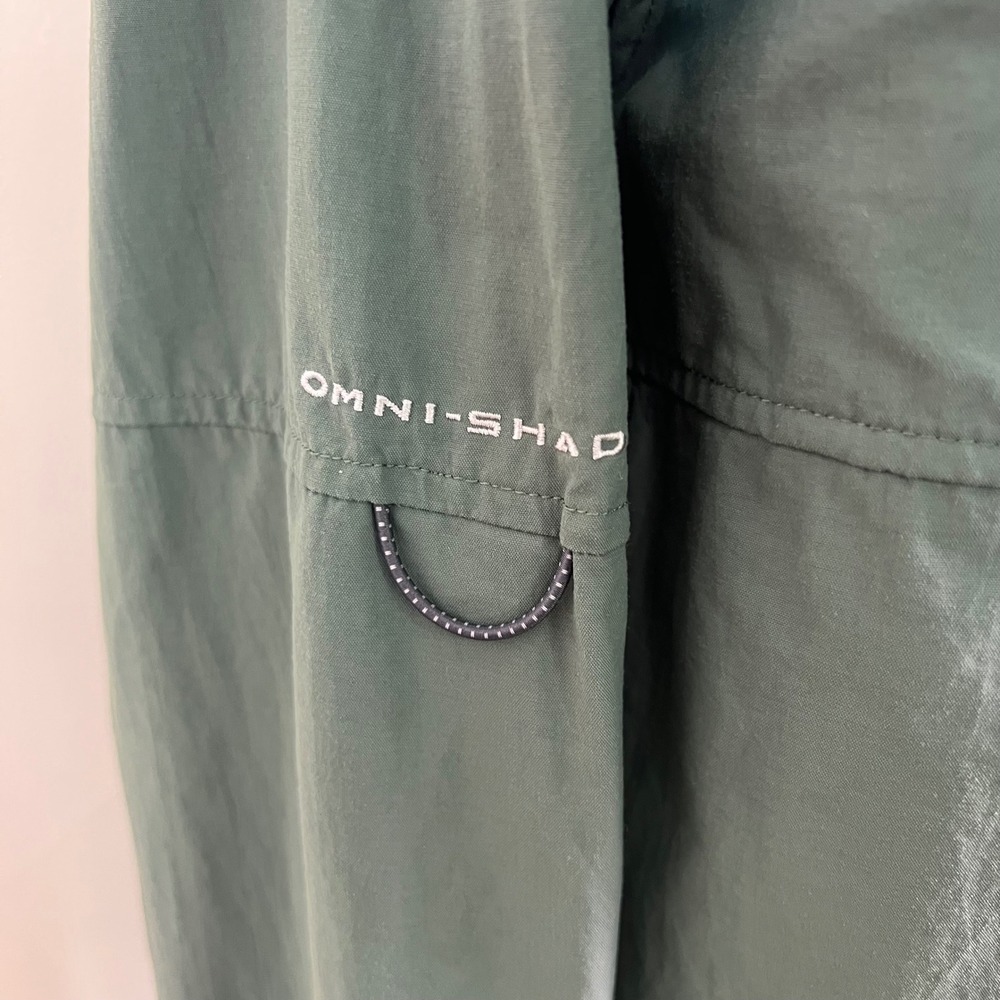 Columbia PFG Fishing Shirt Large Sage Green Omni-Shade Hiking Utility Gorpcore - Picture 5 of 12